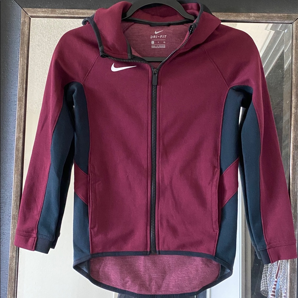 Nike Burgundy and Black Dri-FIT Hoodie
